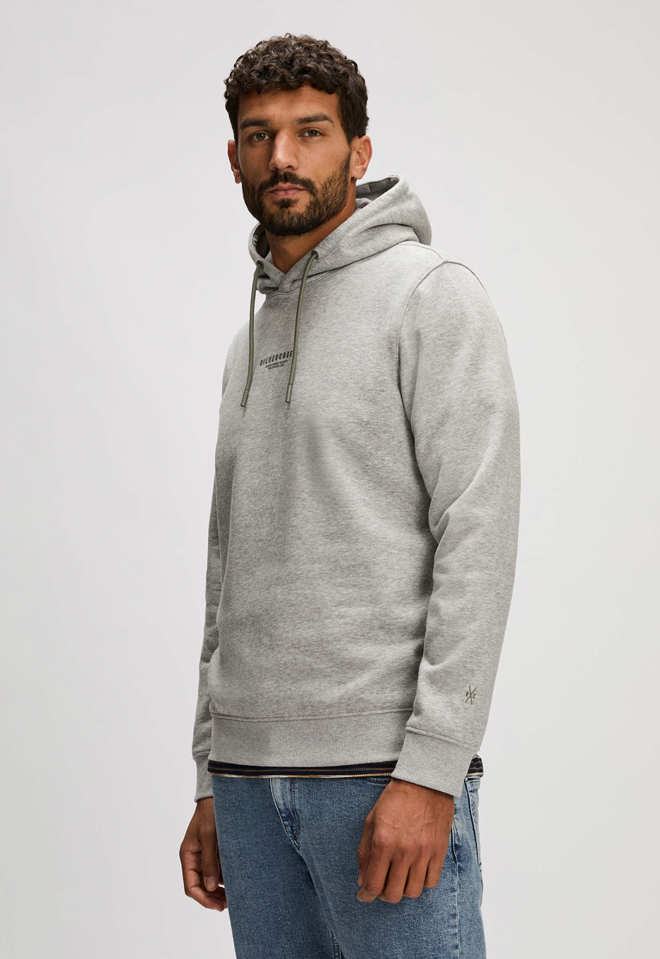 Silvercreek Logo Sweater Hoodie Grey Melange | Silvercreek.nl